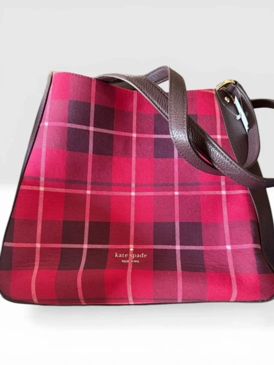 Kate Spade Plaid Newbury Lane Lorie Tote Shoulder Bag - Picture 3 of 11